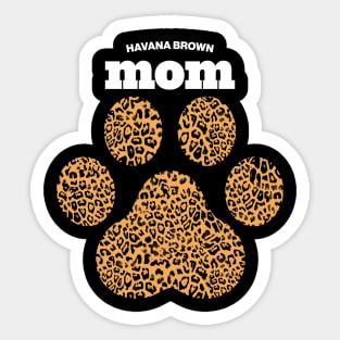 Haute Leopard Havana Brown Mom Cat Paw With Rich Leopard Print Sticker
